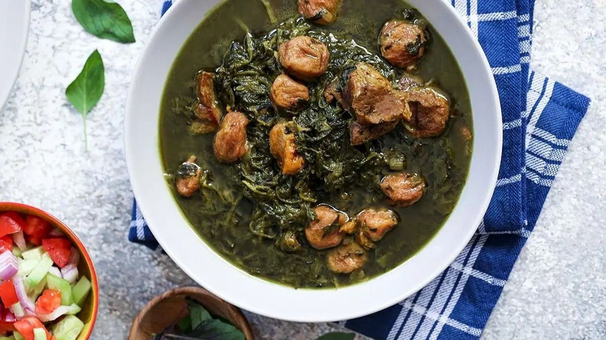 خورشت آلو اسفناج 